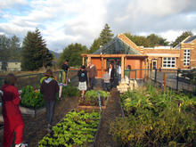 Students learning in outdoor garden classroom - Photo Credit: Opsis Architecture